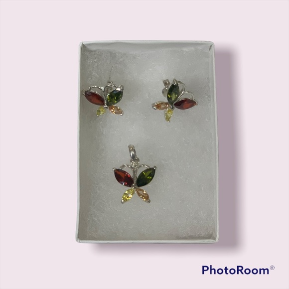 Sterling silver 925 Set earrings and pendant - Picture 1 of 2